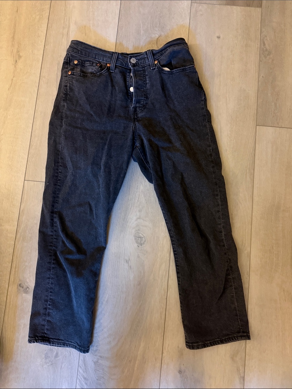 Levi’s Faded Black Wedgie Strait Cut Jeans
